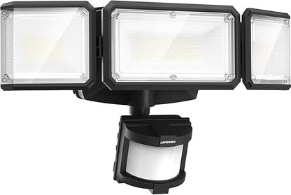 LEPOWER Battery Powered LED Flood Light Outdoor, 1500LM Motion Sensor Security by LEPOWER