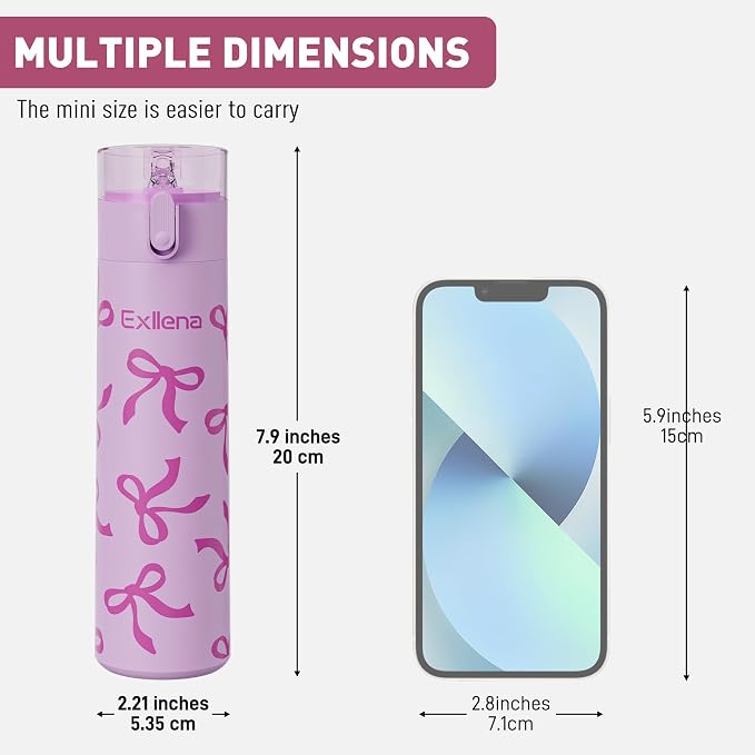 9oz Small Water Bottles with Straw, Mini Water Bottle with One-Hand Open Design - Image 2