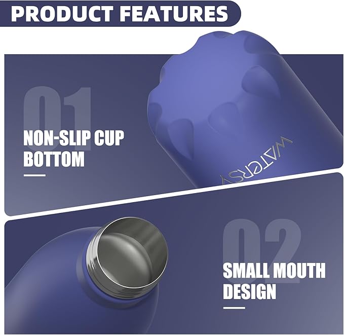 WATERSY Stainless Steel water bottles, 17oz/500ml Insulated Water Bottles - Image 5