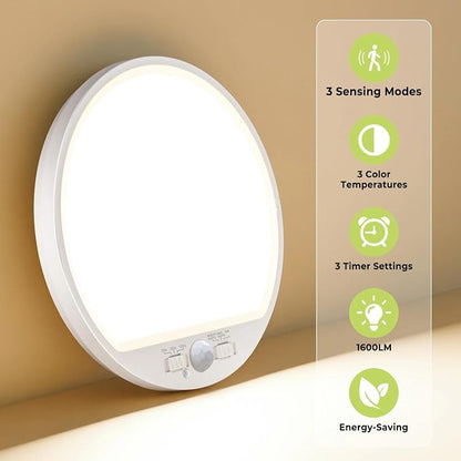 hepside 2 Pack Motion Sensor Ceiling Light Wired, 3000K/4000K/6500K LED Flush - Image 5