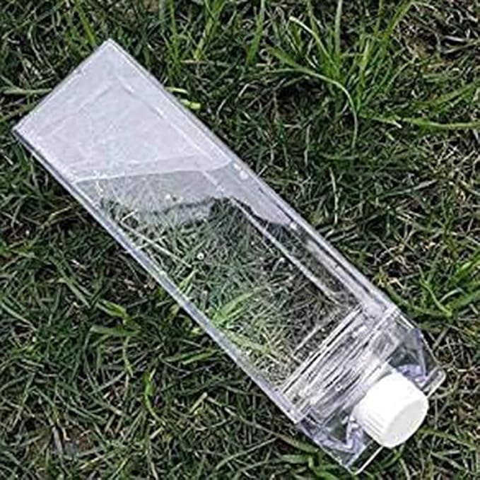 Jinberry 500ml/17Oz Cute Clear Milk Carton Water Bottle Portable Drinkware - Image 7