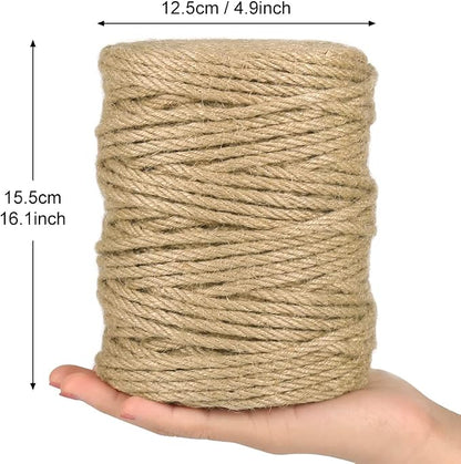 Tenn Well 5mm Jute Rope, 295 Feet 4Ply Twisted Thick Twine Rope - Image 4