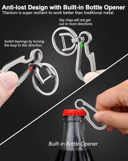 PJYTAC Key Chain Clip Titanium Carabiner Keychain Quick Release Carabiner - Image 5