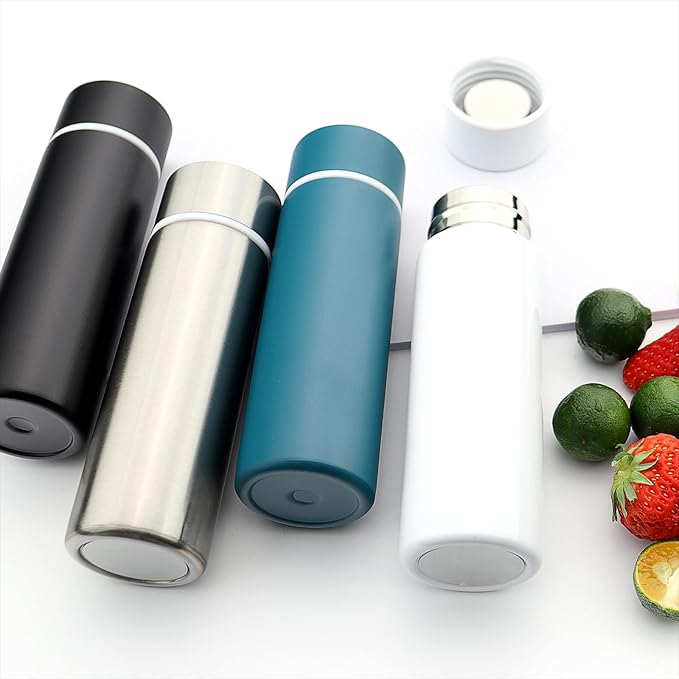 Cute Small Water Bottle, 4.4 Fl. Oz, Mini Slim Flask by Dxobay