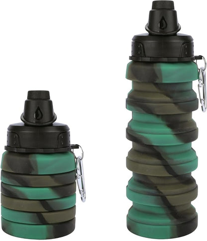 Collapsible Water Bottle for Adults, Reusable Silicone Foldable Water Bottles by MAKERSLAND