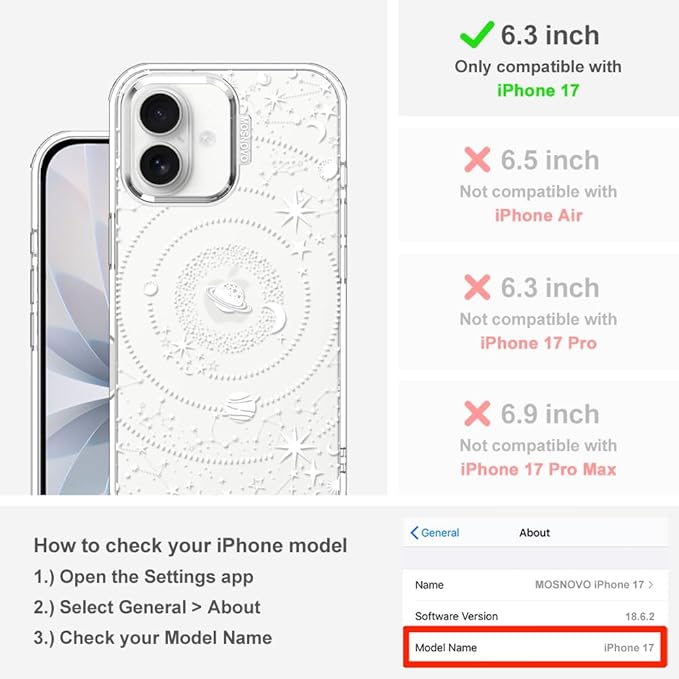 MOSNOVO for iPhone 17 Case | Military Grade 6.6ft Drop Tested | Camera Control - Image 2