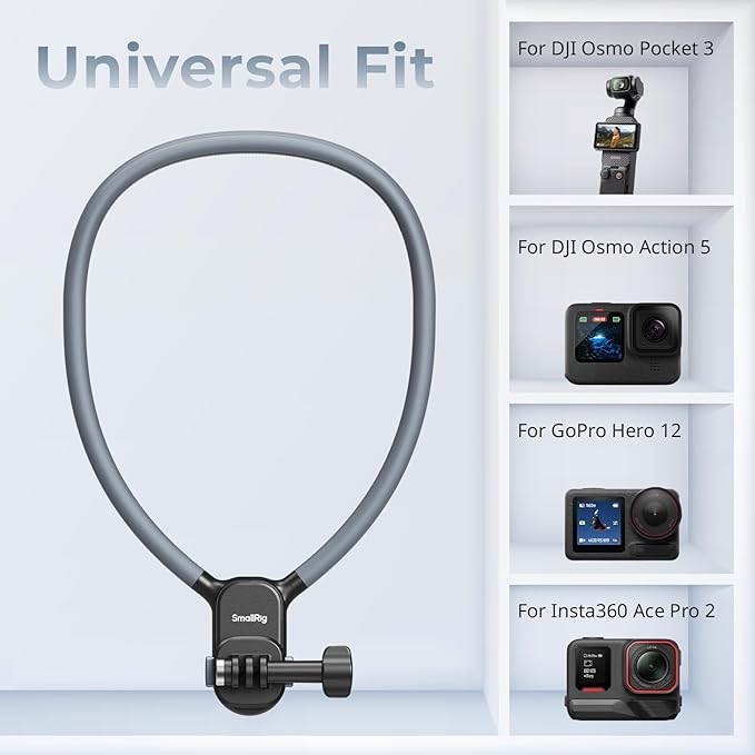 SMALLRIG Magnetic Neck Mount for Action Camera, Quick Release One-Click Button - Image 7