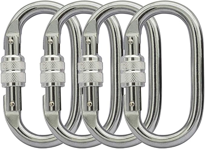 Heavy Duty Locking Climbing Carabiner Clip CE Rated 25 kN 5600 LB Rugged by BYANG