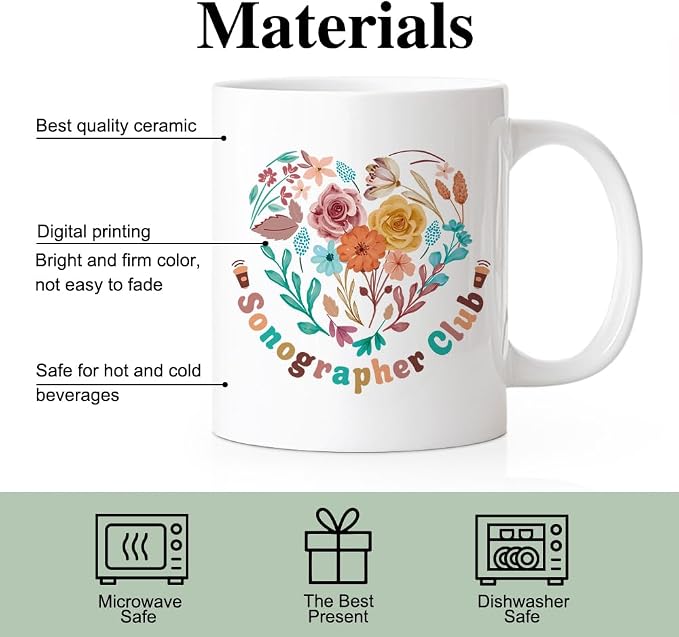 RZHV Sonographer Club 11 Oz Novelty Mug, Funny Coffee Mug - Image 3