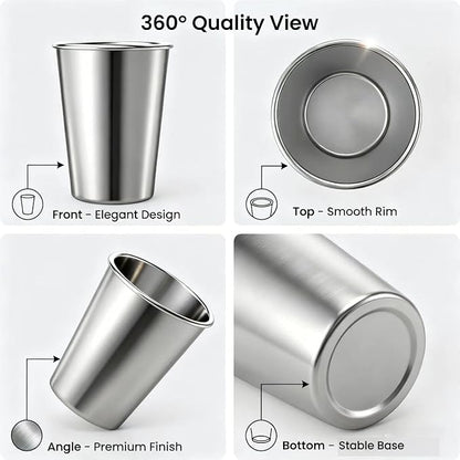 Stainless Steel Cups & Pint Tumblers Set of 8 - Image 5