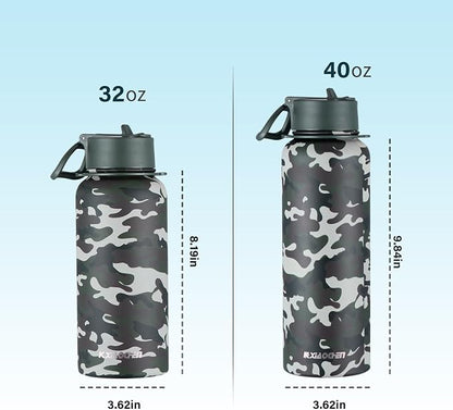 KXIAOCHEN Insulated Water Bottle, Stainless Steel Water Bottle, 2 Lids - Image 5