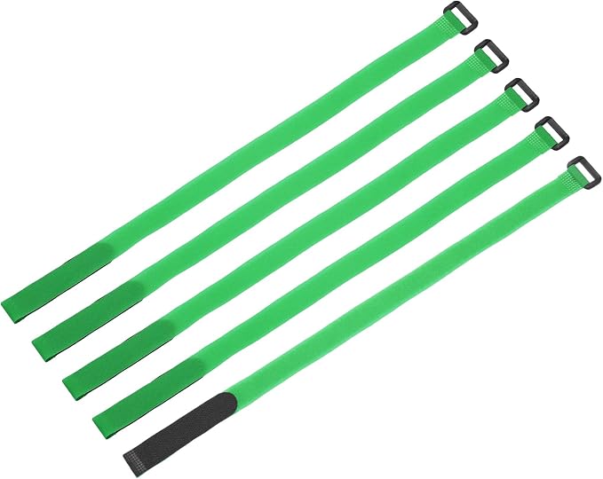 MECCANIXITY 5Pcs Reusable Battery Tie Down Straps, 0.8x20" Green Nylon by MECCANIXITY