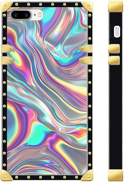 Compatible with iPhone 8 7 SE Case, Holographic Abstract Iridescent Textures - Image 2