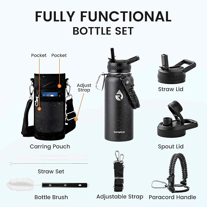 RAYMYLO Insulated Water Bottle 32 oz, Triple Wall Vacuum Stainless Steel - Image 7