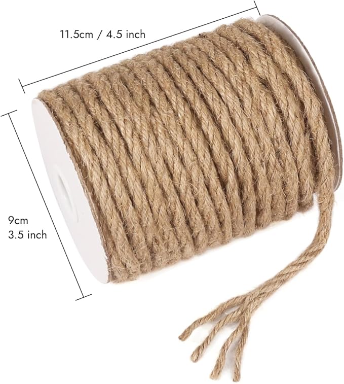 Tenn Well 6mm Jute Rope, 66 Feet Strong and Thick Twine Rope - Image 3