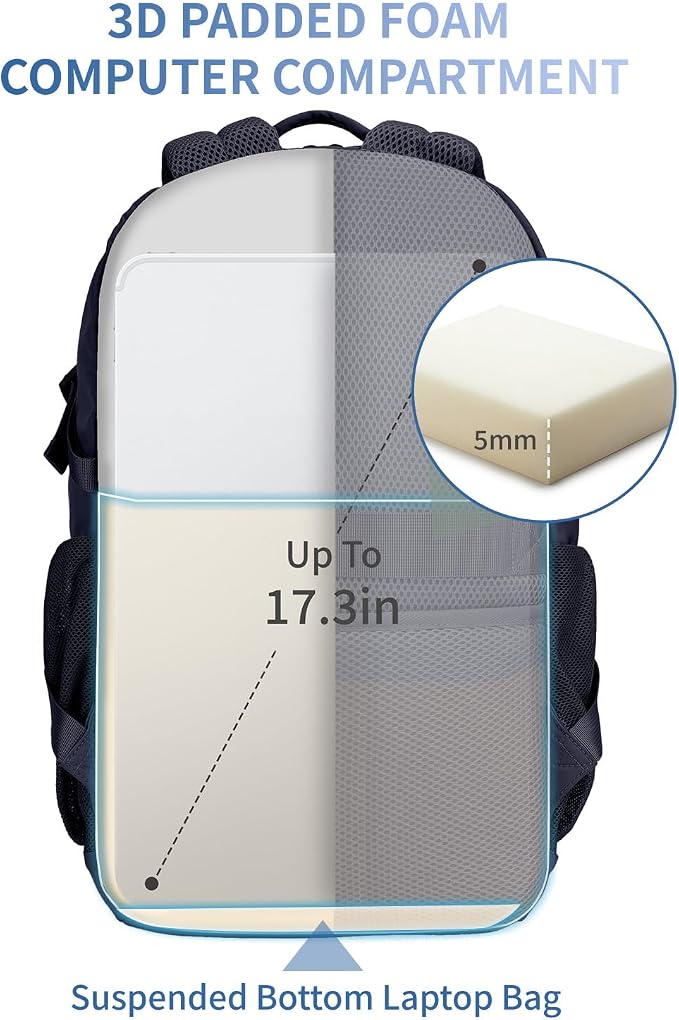 ECOHUB Travel Backpack for Women, 17.3 inch Suspended Laptop Backpack, Fashion - Image 2