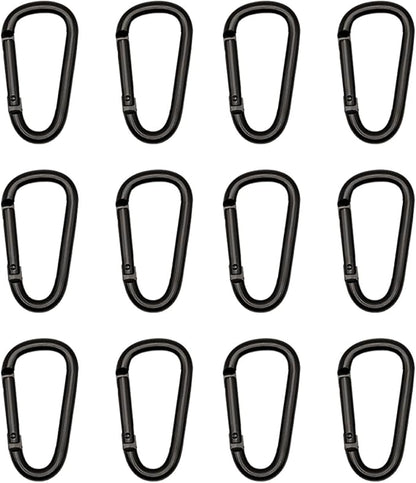 Black Carabiner Clip, Includes Mini 2 Inch Carbineers, Small 2.3" D Ring Clip by Unknown