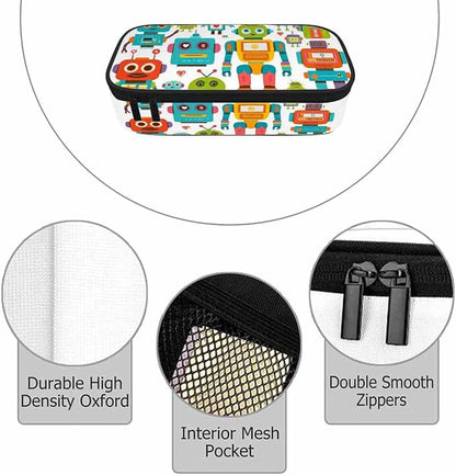 Retro Robots Pencil Case Mecha Deformation Cartoon Game Pencil Bag Pouch Box - Image 3