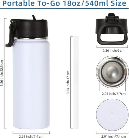 Volhoply 18oz Insulated Water Bottle Bulk 2 Pack, Kids Stainless Steel Water - Image 6