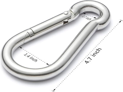 sprookber 316 Stainless Steel Carabiner Clip, Marine Grade Heavy Duty Spring - Image 2