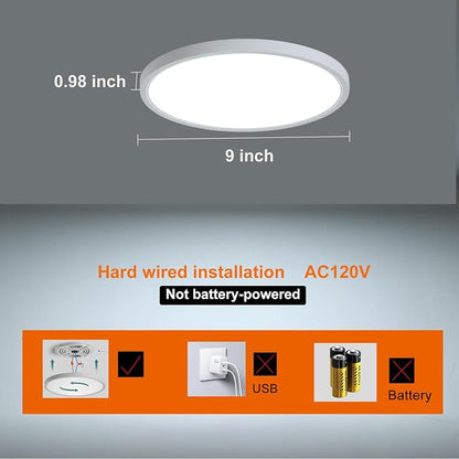 9 Inch Motion Sensor Light Indoor, Flush Mount Light Fixture, Motion Sensor - Image 2