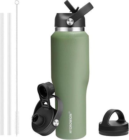 HYDROWION Water Bottle Stainless Steel, Vacuum Insulated Leak Proof Tumbler 32oz by HYDROWION