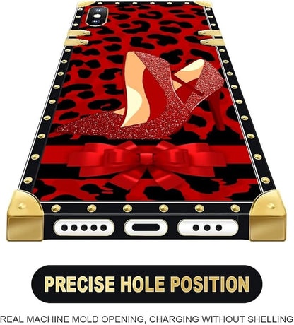 Compatible with iPhone XR Case, Elegant High Heels Luxury Golden Decoration - Image 5