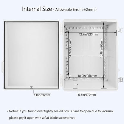 LeMotech Electrical Box, IP67 Waterproof Hinged Cover Stainless Steel Latch - Image 5