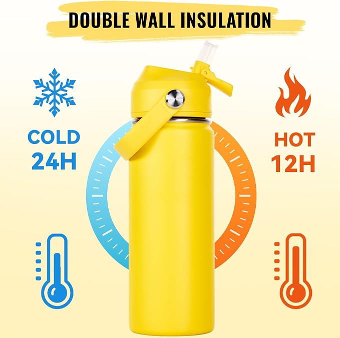 Fijinhom 18oz Insulated Stainless Steel Water Bottle, Wide Mouth Double Wall - Image 5