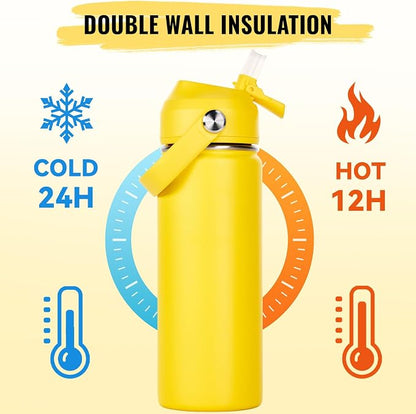 Fijinhom 18oz Insulated Stainless Steel Water Bottle, Wide Mouth Double Wall - Image 5