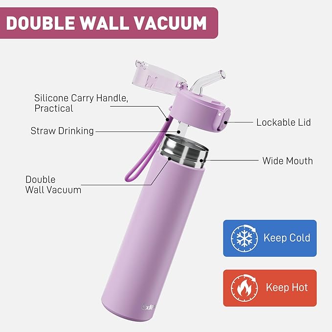 9oz Small Water Bottles with Straw, Mini Water Bottle with One-Hand Open Design - Image 3