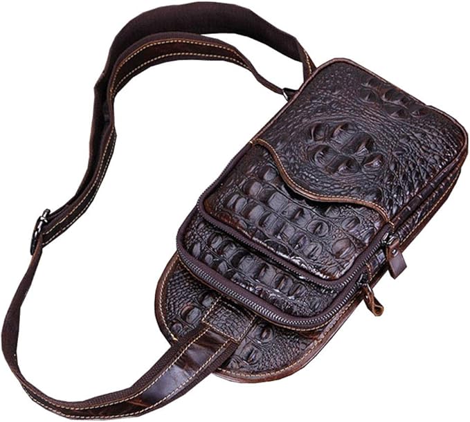 Hebetag Crocodile Genuine Leather Sling Crossbody Bag - Image 3