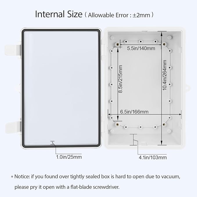ABS Plastic Dustproof Waterproof IP65 Junction Box Hinged Shell Universal - Image 4