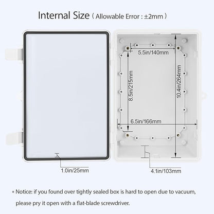 ABS Plastic Dustproof Waterproof IP65 Junction Box Hinged Shell Universal - Image 4