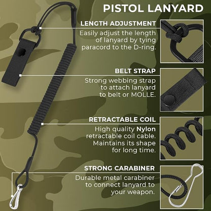 TECEUM Tactical Pistol Lanyard – 3+ Colors – Equipment Accessories - Image 2