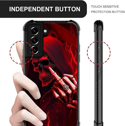 for Samsung Galaxy S22 Plus Case, Gestures Funny Skull Pattern Graphic Design - Image 4