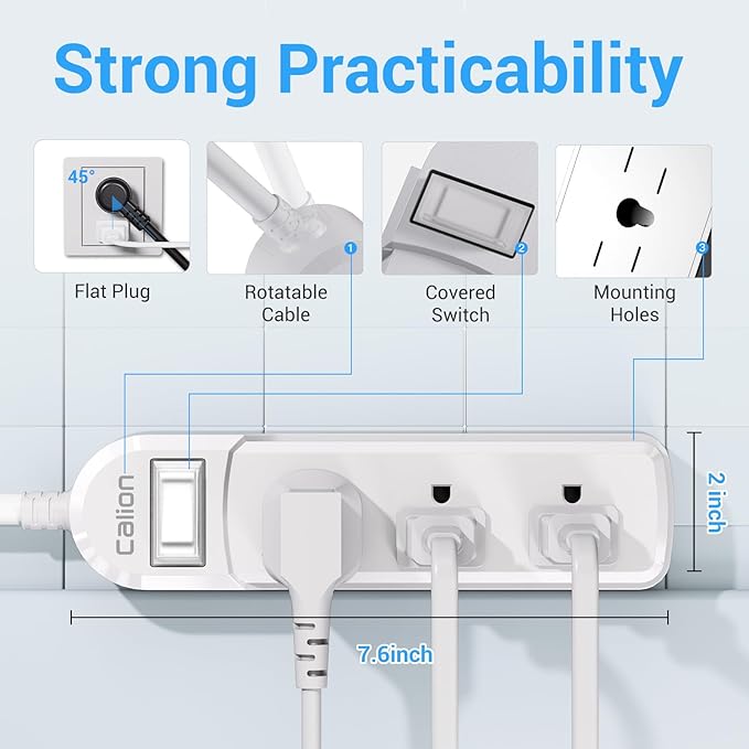 Outdoor Power Strip Weatherproof, IPX6 Waterproof 6.6ft SJT Extension Cord - Image 6