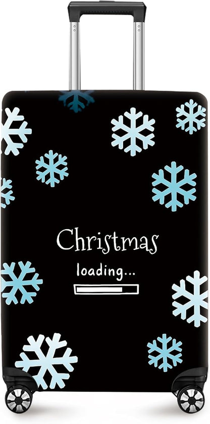 ANNA QUEEN Christmas Loading Luggage Cover, Funny Snowflake Design Suitcase by ANNAQUEEN