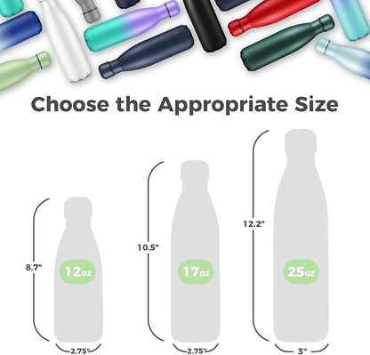 Volhoply 17oz Stainless Steel Water Bottles Bulk, Leakproof Insulated Metal - Image 2