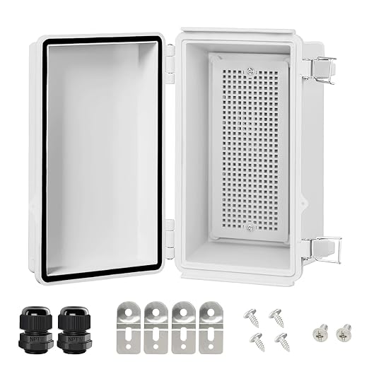 LeMotech Electrical Box, IP67 Waterproof Hinged Cover Stainless Steel Latch by LeMotech