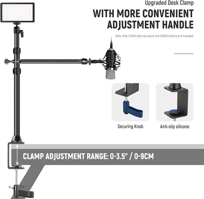 NEEWER Camera Desk Mount with Overhead C Amera Mounting Arm and 1/4" Ball Head - Image 7