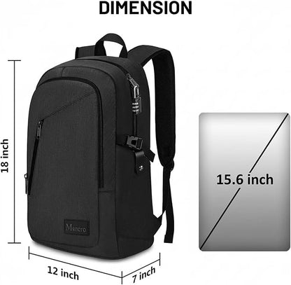 Mancro Business Travel Laptop Backpack, Anti Theft Slim Laptop Bag - Image 3