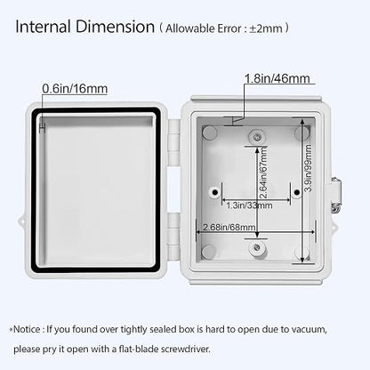 LeMotech Electrical Box, IP67 Waterproof Hinged Cover Stainless Steel Latch - Image 5