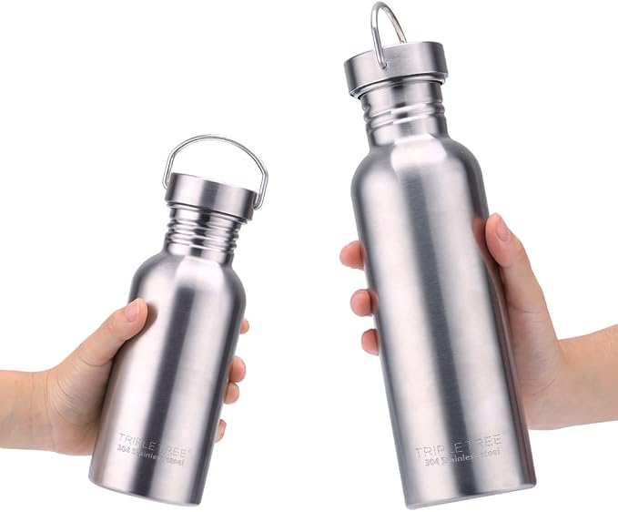 TRIPLE TREE 34 OZ Uninsulated Single Walled Stainless Steel Sports Water Bottle - Image 2
