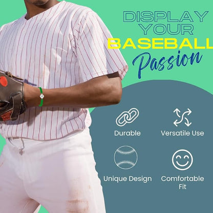 Sportybella - Baseball Bracelet, Baseball Jewelry, Adjustable Braided Baseball - Image 3