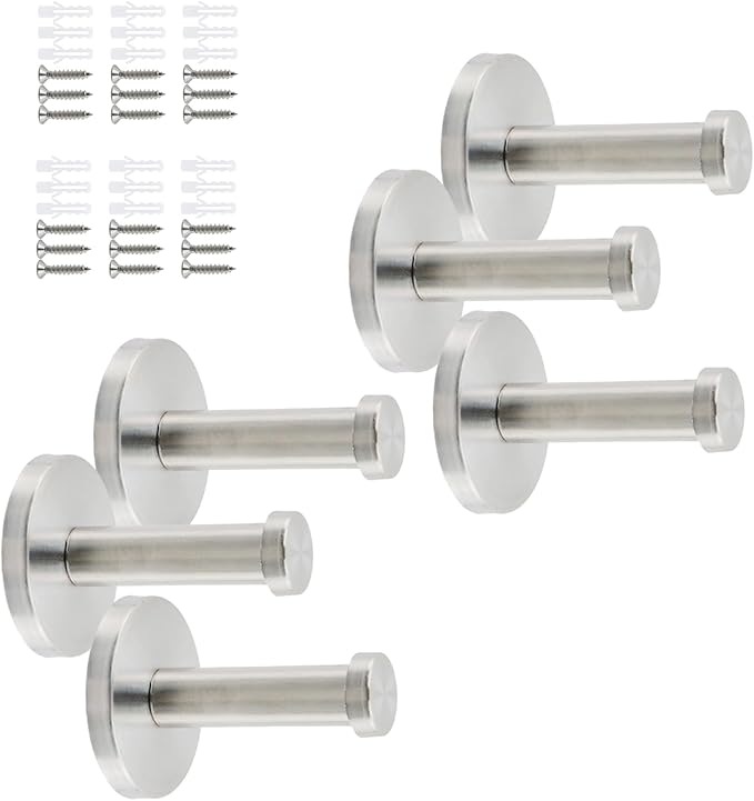 Wall Hooks Heavy Duty Coat Hooks Stainless Steel Clothes Hanger by Home
