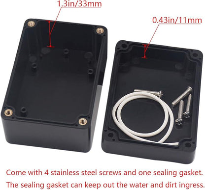 2pcs Project Box ABS Black Electrical Boxes IP65 Outdoor Waterproof Box - Image 5