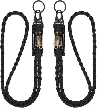 2pcs Heavy Duty Braided Paracord Lanyard Keychains by VNVETYTO