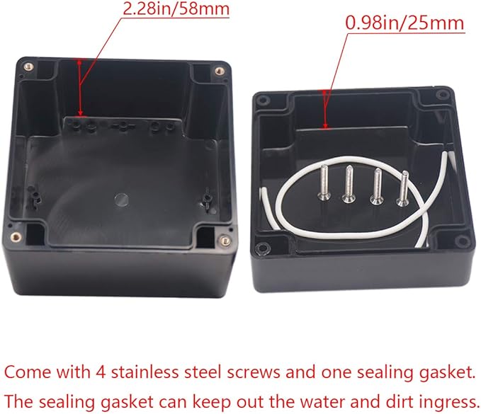 Project Box IP65 Waterproof Junction Box ABS Plastic Black Electrical Boxes DIY - Image 4