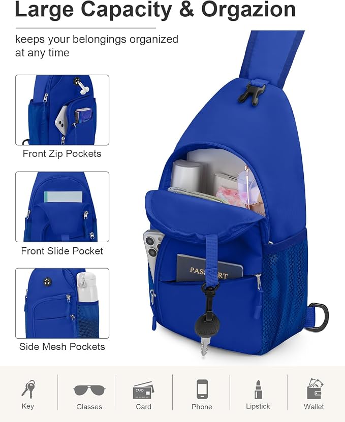 Pritent Crossbody Bags for Women Men Trendy Sling Bag Backpack Casual Chest Bag - Image 3